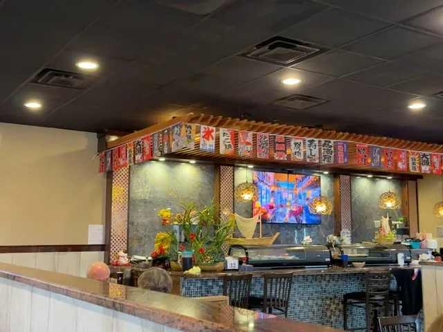 Warm dining room and sushi bar at Yummy Bowl Wilkes-Barre