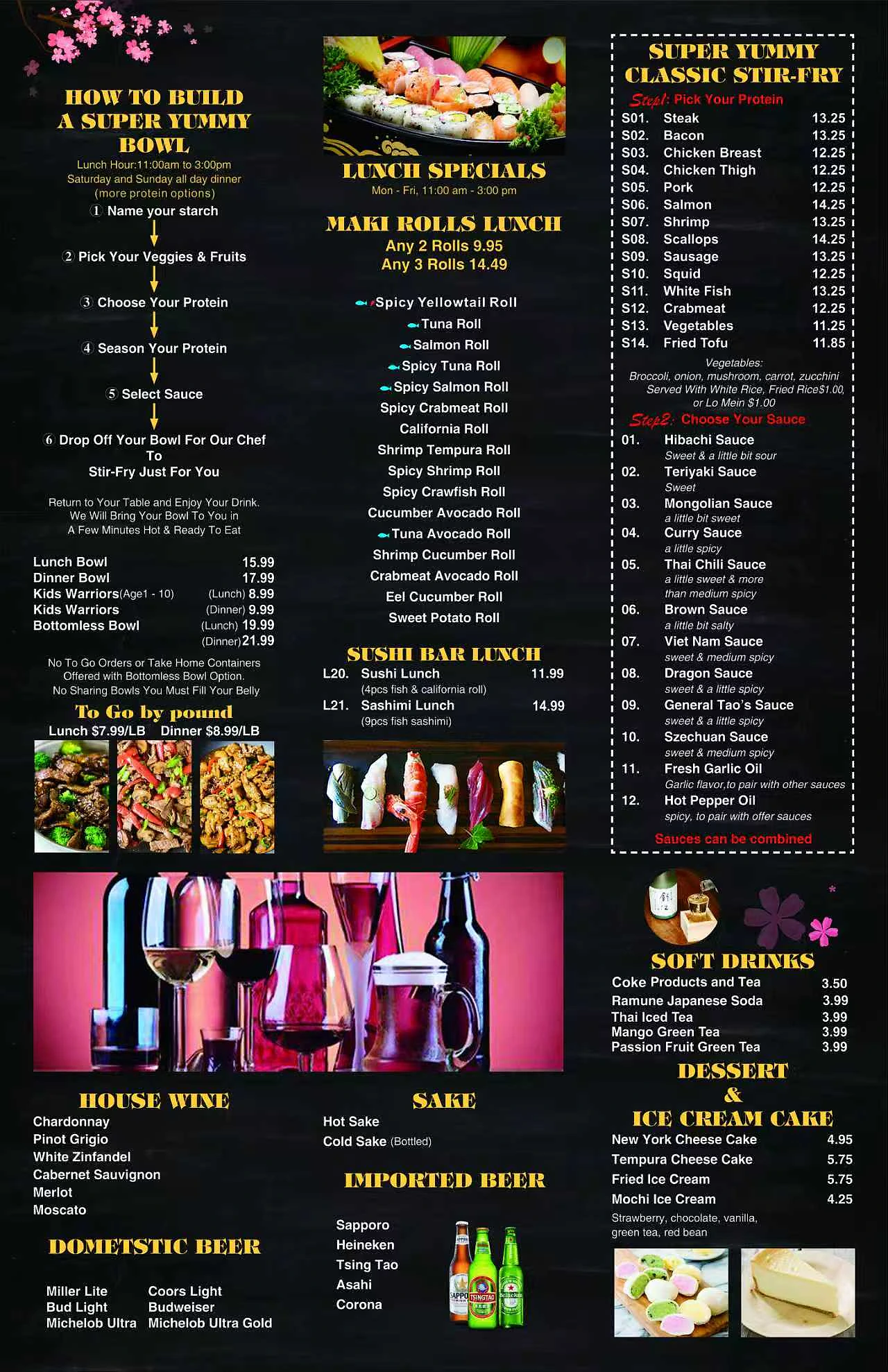Yummy Bowl Knoxville menu page 2