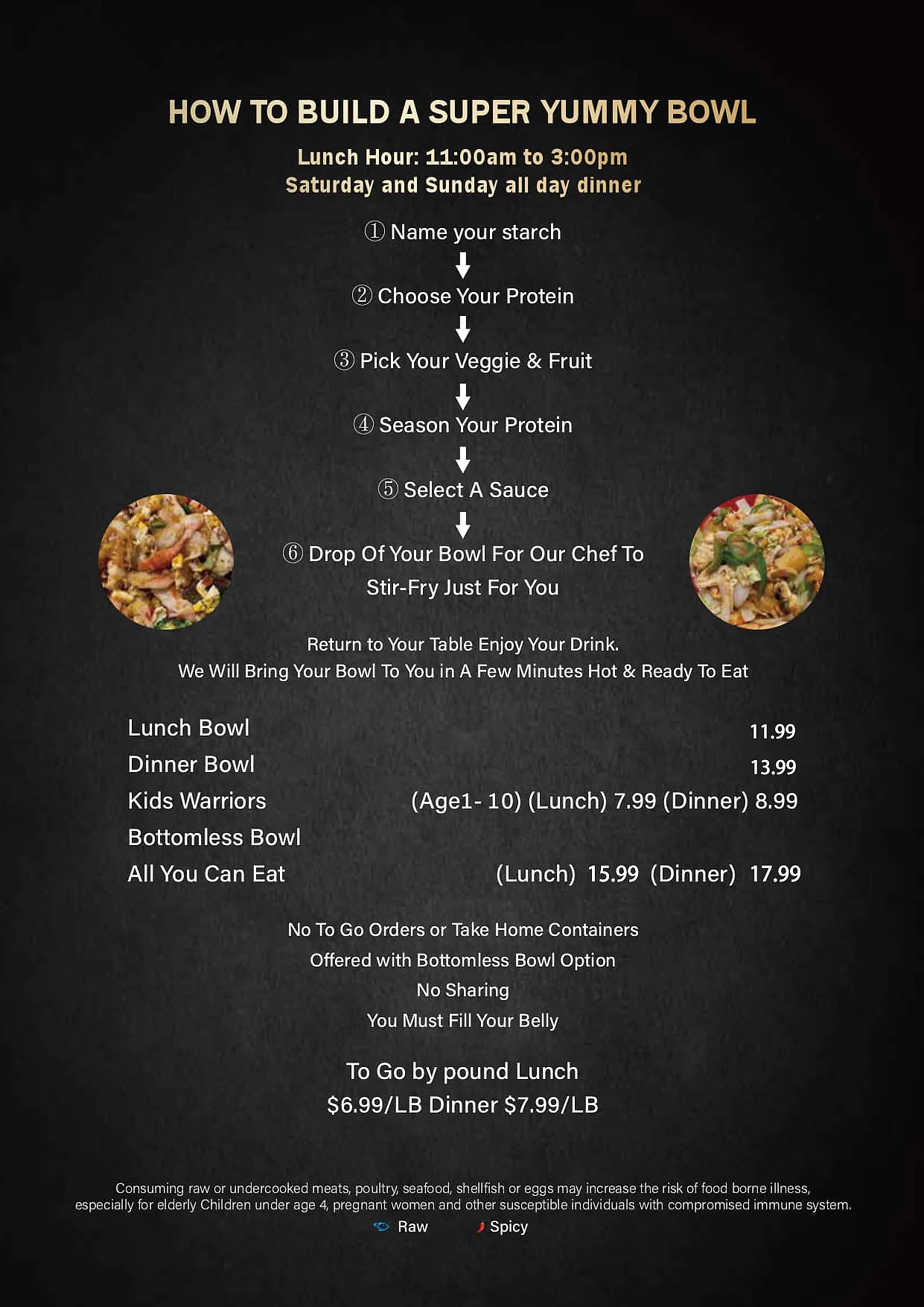 Yummy Bowl Wilkes-Barre menu page 1